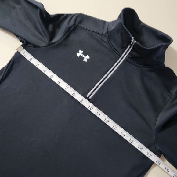 Under Armour AllSeasonGear® UA Qualifier Black 1/4 Zip Long Sleeve Pullover - Picture 6 of 14